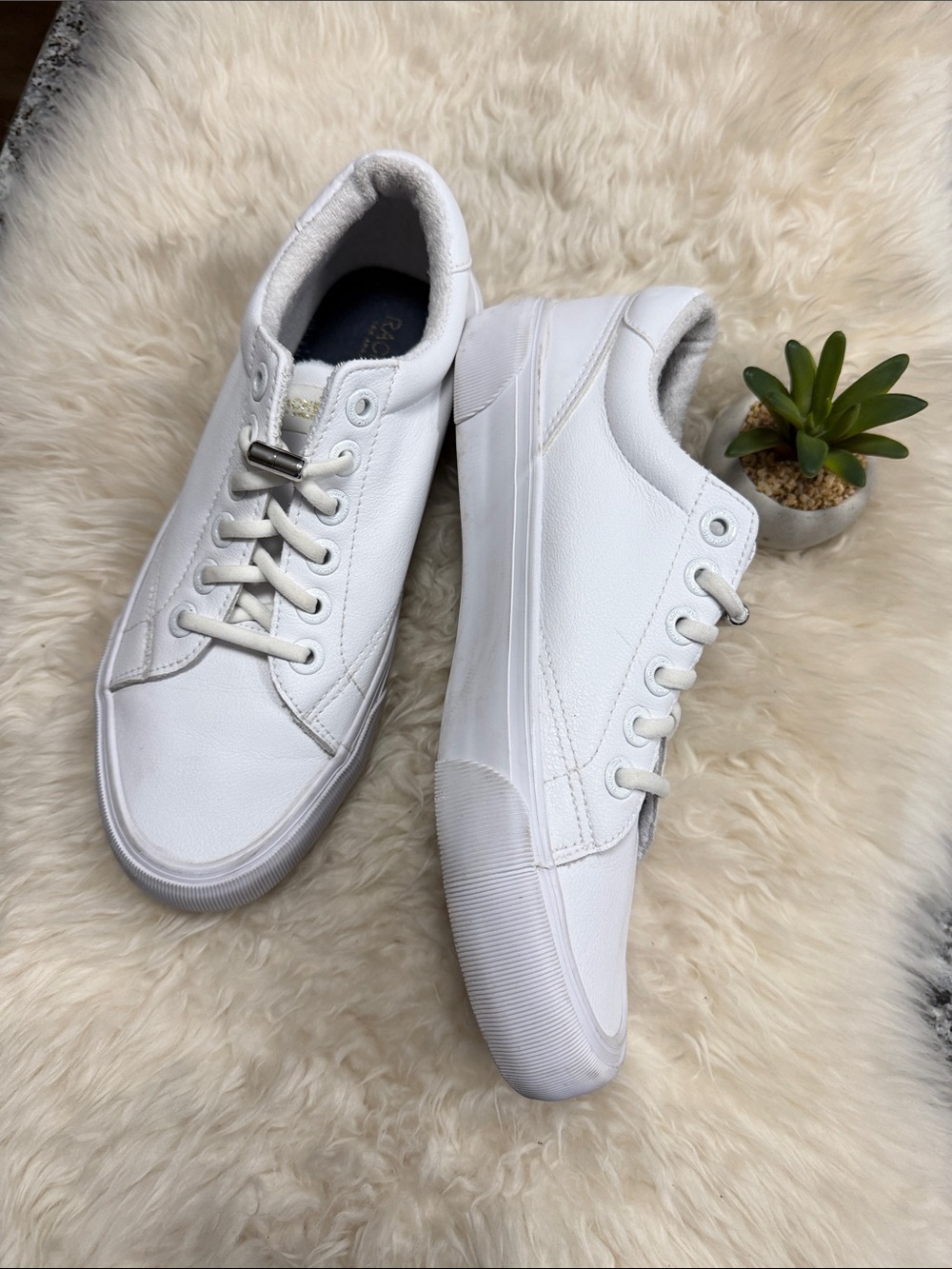 RachelZoe Leather 8 Slip On Sneakers 1”Heels